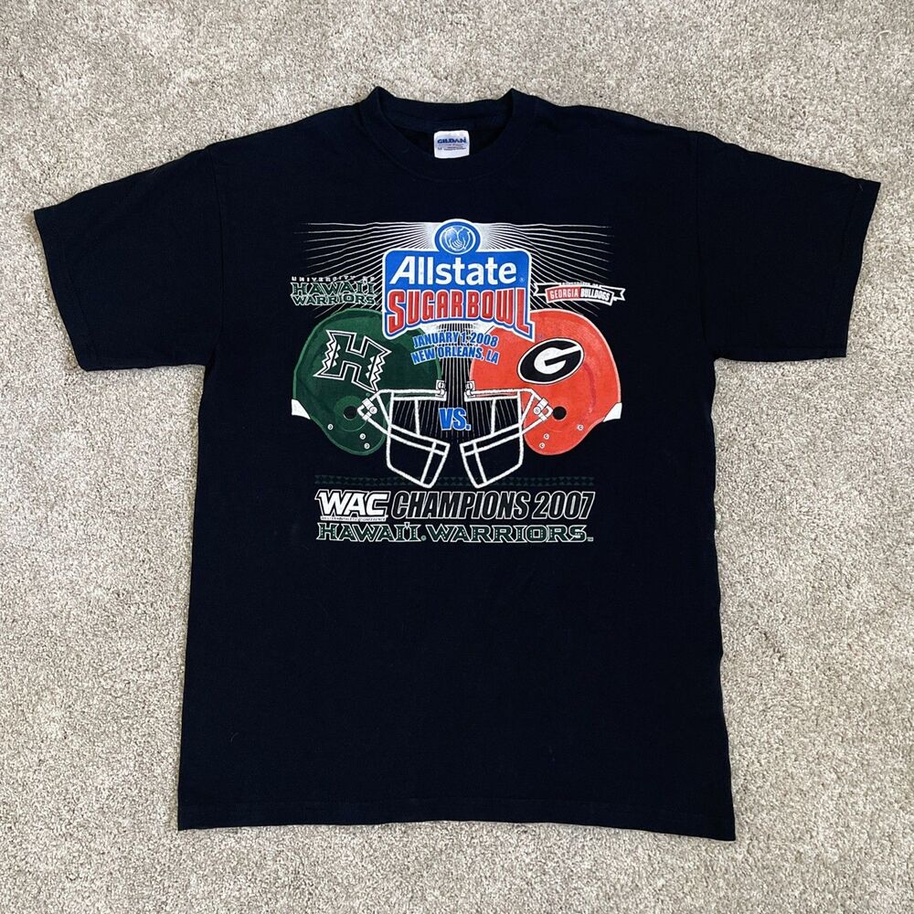 Y2K 2008 NCAA Allstate Sugar Bowl Georgia Bulldogs Vs Hawaii Warriors Size M
